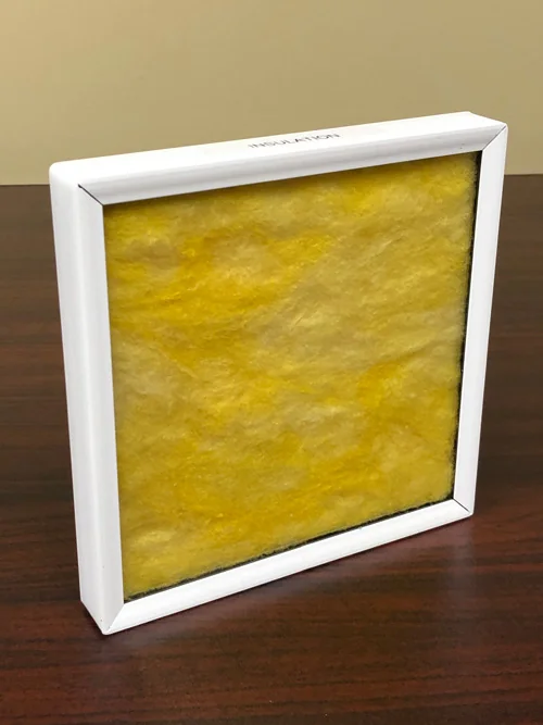 IG1345 | Double Pane with Yellow Insulation Glass Sample - 7" IG1345 | Double Pane with Yellow Insulation Glass Sample - 7"